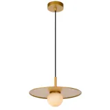 Lucide TOPHER - Pendant light - Ø 30 cm - 1xG9 - Matt Gold / Brass