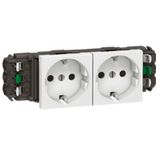 Socket Mosaic - 2 x 2P+E -for installation on trunking -automatic term -standard