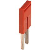 PLUG-IN BRIDGE, 2 POINTS FOR 4 MM2 TERMINAL BLOCKS, RED