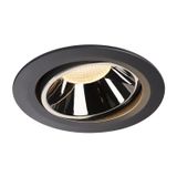 NUMINOS® MOVE DL XL, Indoor LED recessed ceiling light black/chrome 3000K 40° rotating and pivoting
