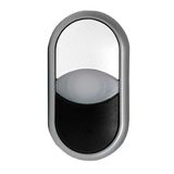 Double push-button, illuminated, black/white, `0/Iï