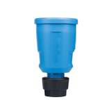 Connector, blue, Elamid high performance plastic, with improved accidental-contact guard
