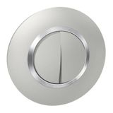 Double or two-way switch dooxie 10AX 250V~ delivered with round aluminum plate with chrome effect ring