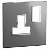 Arteor™ - British standard plate for switched sockets 1 gang - Reflective Metal - Stainless Steel