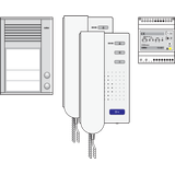 Audio kit with a surface-mounting external unit with two push-button d