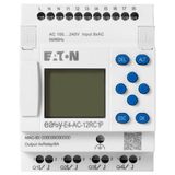easyE4 control relay, basic unit with display (expandable, Ethernet), 100–240 VAC, 100–240 VDC (cULus: 100–110 VDC), digital inputs: 8, digital output