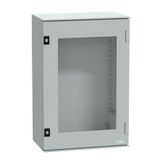 wall-mounting enclosure polyester monobloc IP66 H647xW436xD250mm glazed door