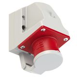 CEE-wall mounted plug 16A 4p 6h with lid