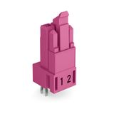 Socket for PCBs straight 2-pole pink