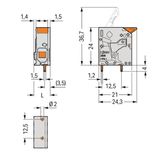 PCB terminal block lever 6 mm² black