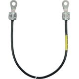 Earth conductor 16mm² / L 0.6m black w. 2 closed cable lugs (D) M10 Su