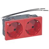 Multi-support multiple socket Mosaic-2x2P+E automatic term-red-indicator 230V