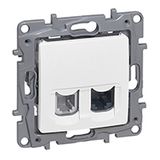 RJ11 + RJ45 socket Niloé category 5 UTP white