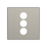 8555.3 AI Cover plate 3RCA connection unit - Stainless Steel Cinch/S-Video 1 gang Stainless steel - Sky Niessen