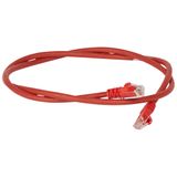 Patch cord RJ45 category 6 U/UTP unscreened LSZH red 1 meter