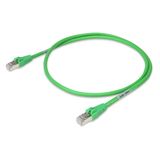 ETHERNET cable RJ45, axial locking RJ45, axial locking green