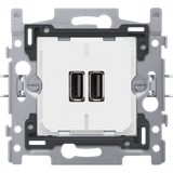 Dual smart USB-A charger, 3,5 A, claw fixing