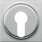 Cen.pl. f. two way key switch insert f. DIN cylinder locks, aluminium, System M