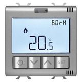 CONNECTED THERMOSTAT WITH HUMIDITY MEASURE - ZIGBEE - 100-240 V ac 50/60 Hz - NA  5A (AC1) 240  V ac - 2 MODULES - TITANIUM - CHORUSMART