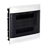 2X12 module recessed box - Smoke door - Earth terminal block - Masonry wall