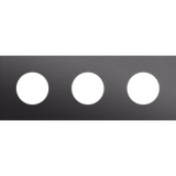 Threefold faceplate, 71 mm centre distance, for 3 socket outlets, Niko Rocker and Niko Toggle, alu black brushed