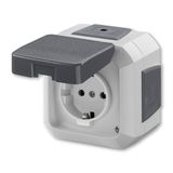 5518N-C03540 S Socket outlet with earthing contacts, with hinged lid, for multiple mounting