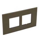 British standard plate Arteor square version 4 modules - dark bronze