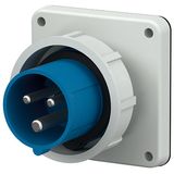 Panel mounted inlet, 16A4p9h230V, IP67