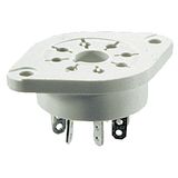 Socket for relays: R15 2 CO. Solder terminals.Dimensions 47,2 x 32 x 22 mm.Two poles. Rated load 10 A, 250 V AC