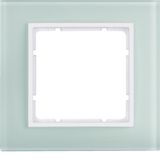 Glass frame 1gang, B.7, p. white/p. white matt