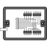 Distribution box supply cable entry 4 outputs black