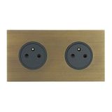 Art d'Arnould universe Epure double power socket 2P+E 16A 250V - bronze