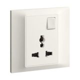 Belanko S - 1 gang multistandard switched socket outlet - Ivory