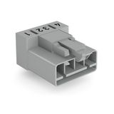 Plug for PCBs angled 4-pole gray