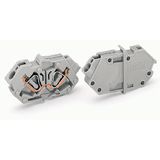 Modular, panel feedthrough center terminal block Conductor/conductor c