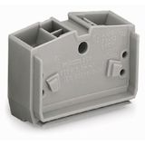 4-conductor center terminal block without push-buttons 1-pole gray