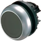 Pushbutton, RMQ-Titan, Flat, maintained, black, Blank, Bezel: titanium