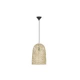 Natural Rattan  Black Fabric Wire & Base   LED E27 1x12 Watt 230 Volt   IP20 Bulb Excluded  D: 30 H1: 43 H2: 190 cm Adjustable height