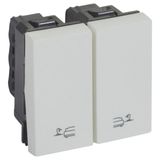 Arteor 2 x 2 Way 10AX Bed Light Switch 2 x 1 Module Soft Alu