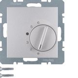 Thermostat, change-over contact, centre plate, B.7, al., matt, lacq.