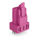 Socket for PCBs straight 3-pole pink