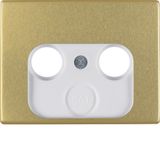 Centre plate for aerial socket 2- and 3-hole, Arsys, gold, metal