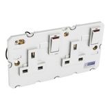 Arteor 2 Gang 13A Single Pole Switched Socket Outlet with LED White