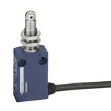 Limit switch, Limit switches XC Standard, XCMN, M12 steel roller plunger, 1NC+1 NO, snap, 1 m