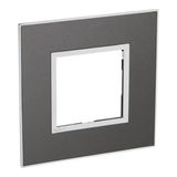 British standard plate Arteor square version 2 modules - brushed metal black