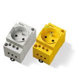 Prise modulaire de couleur jaune pour armoires électriques 230 VAC 16A+ Led 446387 FINDER 7U0182300012