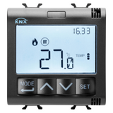 THERMOSTAT WITH HUMIDITY MANAGEMENT - KNX - 2 MODULES - BLACK - CHORUS