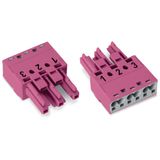 Socket 3-pole Cod. B pink