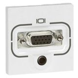 HD15 + 3.5mm Jack socket Arteor - screw terminal connection - 1 module - white