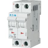 Miniature circuit breaker (MCB), 1 A, 2p, characteristic: C, DC